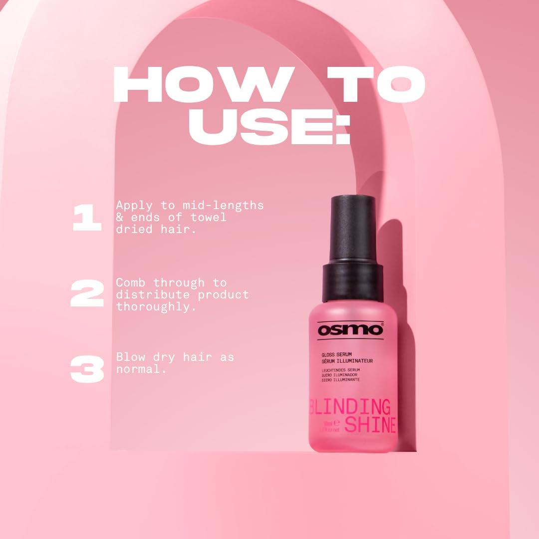 OSMO Blinding Shine Serum with Moringa Oil & Silk Protein for Frizz Control 6