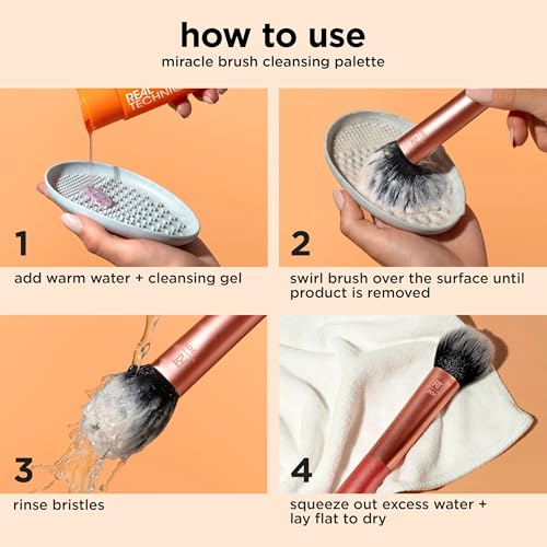 Real Techniques Everyday Essentials + Make-up-Schwamm-Set, 4 Make-up-Pinsel 11