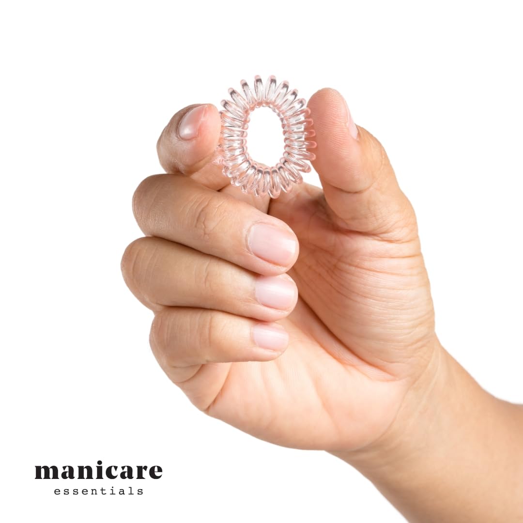 Manicare 4 Pack Spiral Hair Bands - Black & Clear, No Damage, Crease & Kink Free 5