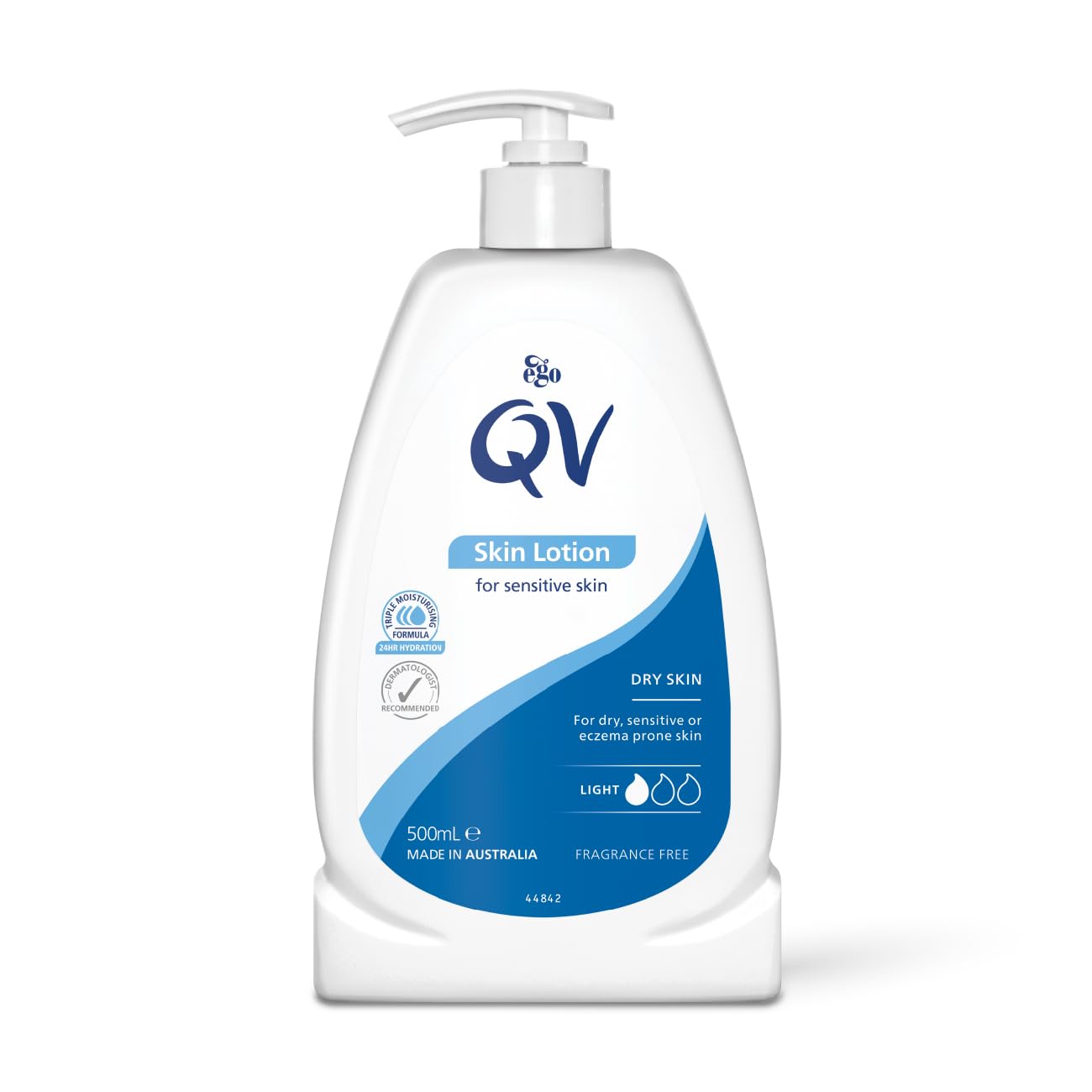 QV Skin Lotion 500ml: 24 Hour Moisturisation Light Body Lotion for Dry Skin & Eczema