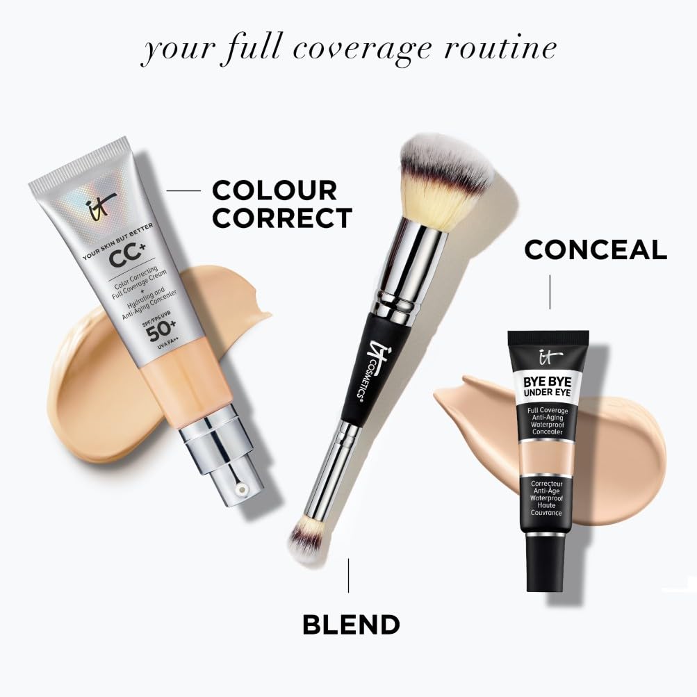 IT Cosmetics CC+ Cream SPF 50+ Travel Size - Light Shade, Full Coverage Foundation & Hydrating Skincare 8