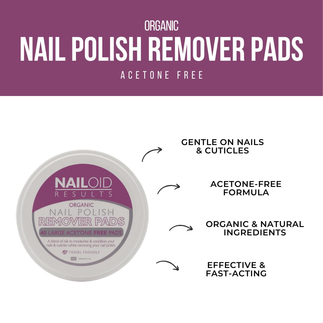 Nailoid Acetone-Free Nail Polish Remover Pads, 40 Count for Gentle & Effective Removal 4