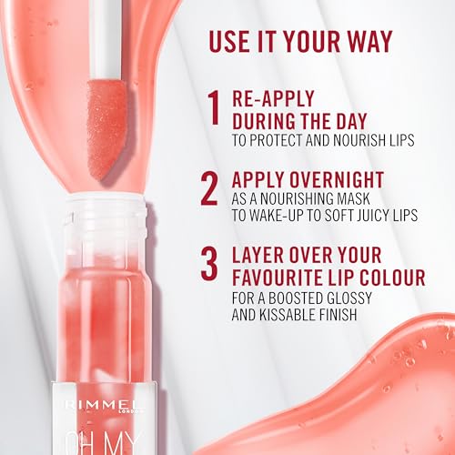 Rimmel Oh My Gloss! Lip Oil 001 Pink Flush: Juicy Shine, Hydration & Natural Plumping with Vitamin E 4