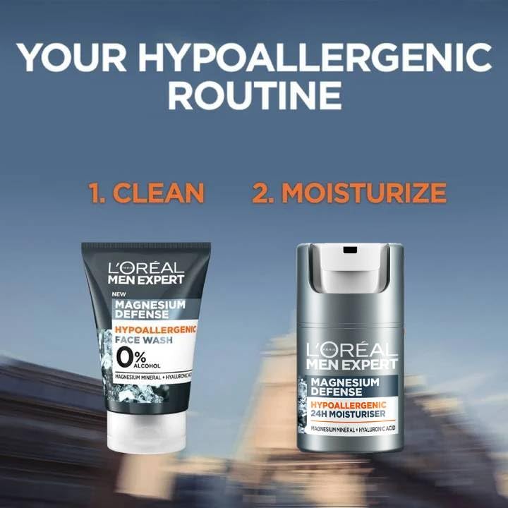 L'Oréal Men Expert Feuchtigkeitscreme für empfindliche Haut, Magnesiumschutz, hypoallergen 4