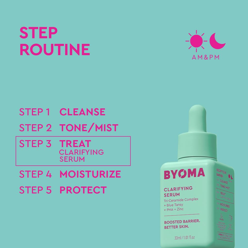 BYOMA Clarifying Serum for Acne Prone Skin - Barrier Repair Facial Serum 30ml 6