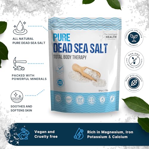 Premium Unrefined Dead Sea Salt for Muscle Recovery and Total Body Therapy Bath Soak (5 Kg)