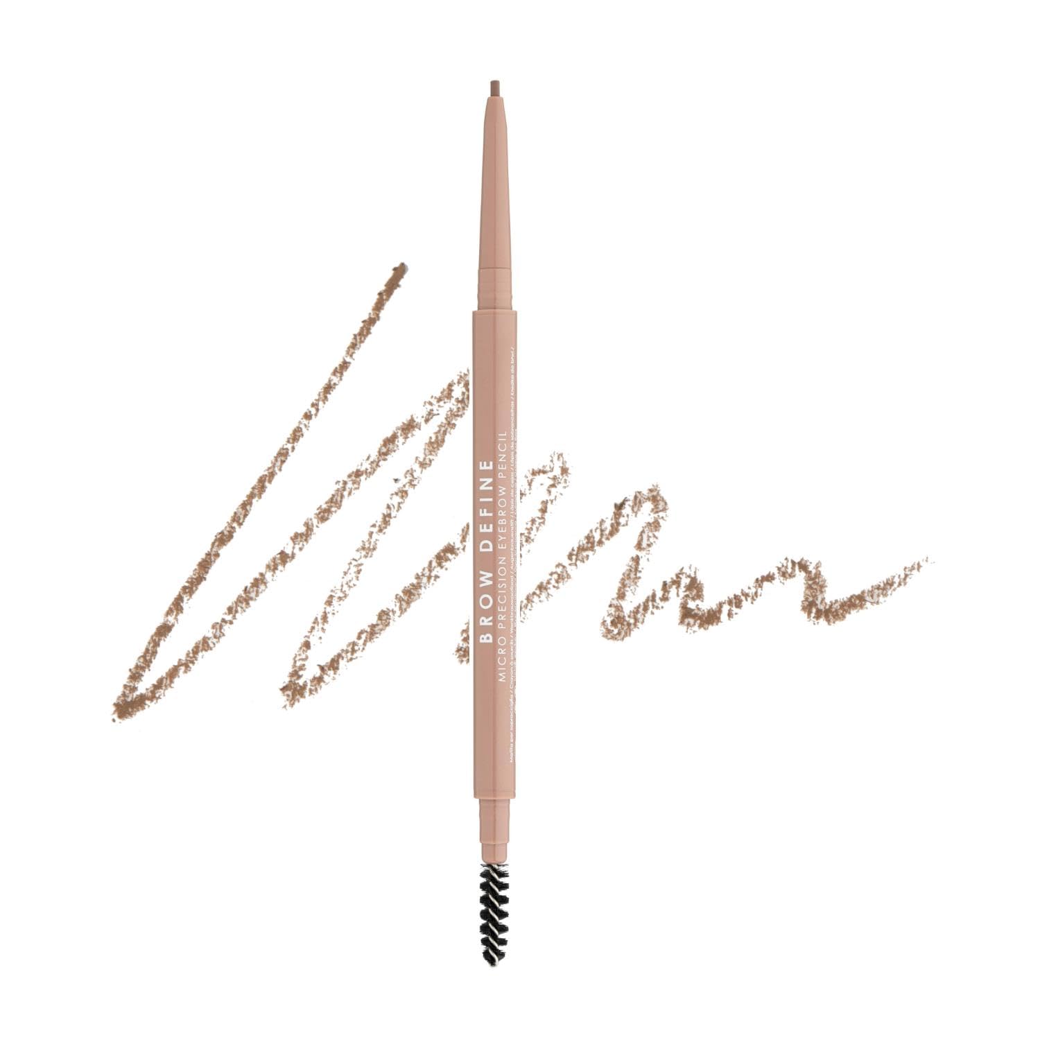 MUA Makeup Academy Brow Define Micro Eyebrow Pencil with Spoolie Brush, Taupe, 0.05 g - Vegan & Cruelty Free