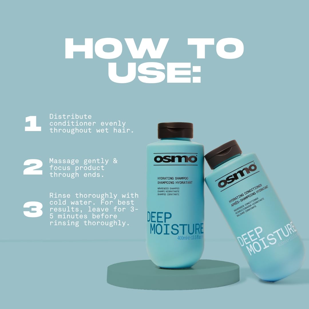 OSMO Deep Moisture Conditioner with Keratin Complex & Pataua Oil for Dry, Damaged Hair, 400ml 6