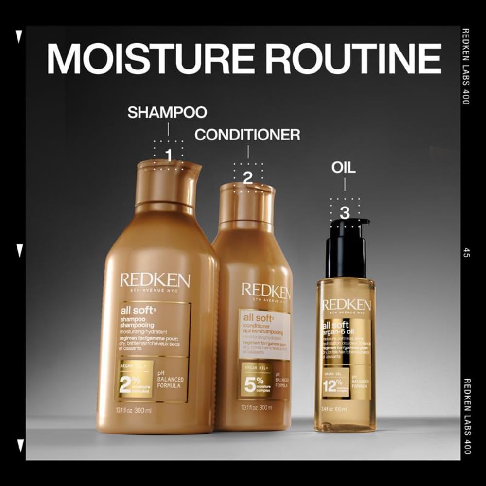 REDKEN All Soft Conditioner for Dry Hair with Argan Oil for Intense Softness and Shine, 300ml 8