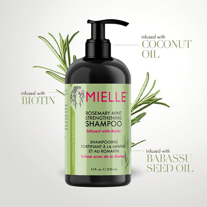 Mielle Rosemary Mint Hair Strengthening Biotin Shampoo for Moisturizing Dry Hair 5