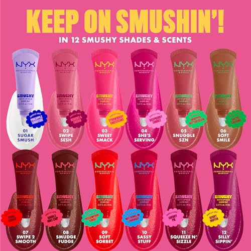 NYX Professional Makeup Smushy Matte Lip Balm, Sugar Smush, Hydrating Buildable Colour, 8ml 8