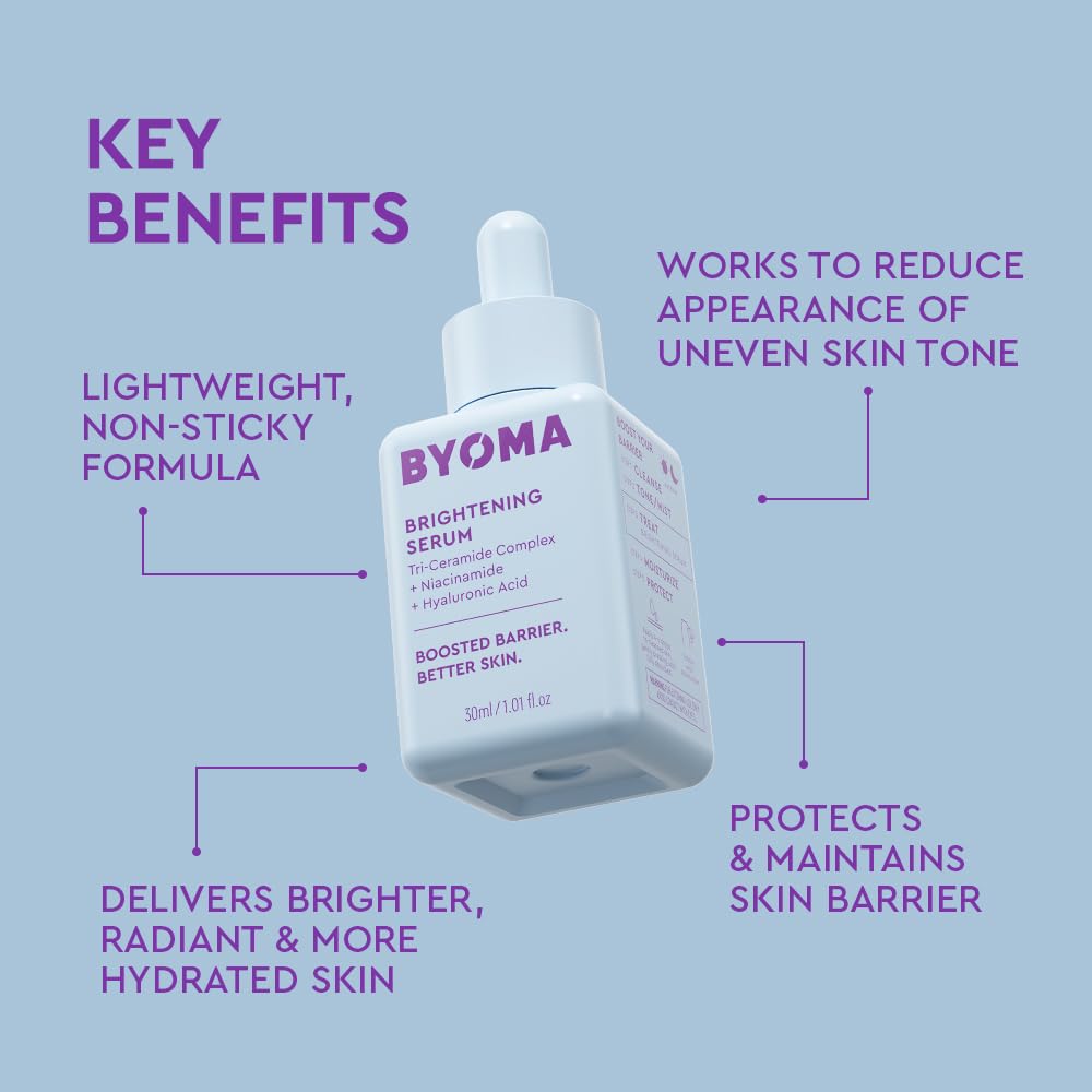 BYOMA Brightening Serum (30 ml) Aufhellendes und feuchtigkeitsspendendes Gesichtsserum mit Hyaluronsäure, Niacinamid und Ceramiden – für strahlend schöne Haut 3