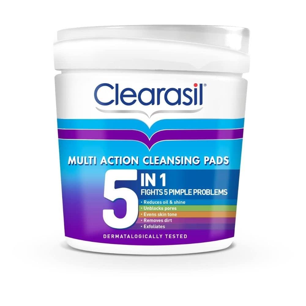 Clearasil 5-in-1 Ultra Cleansing Salicylsäure-Pads, Gesichtspeeling für