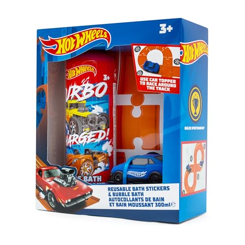 Hot Wheels Children's Bath Sticker & Bubble Bath Set with Toy Car 3