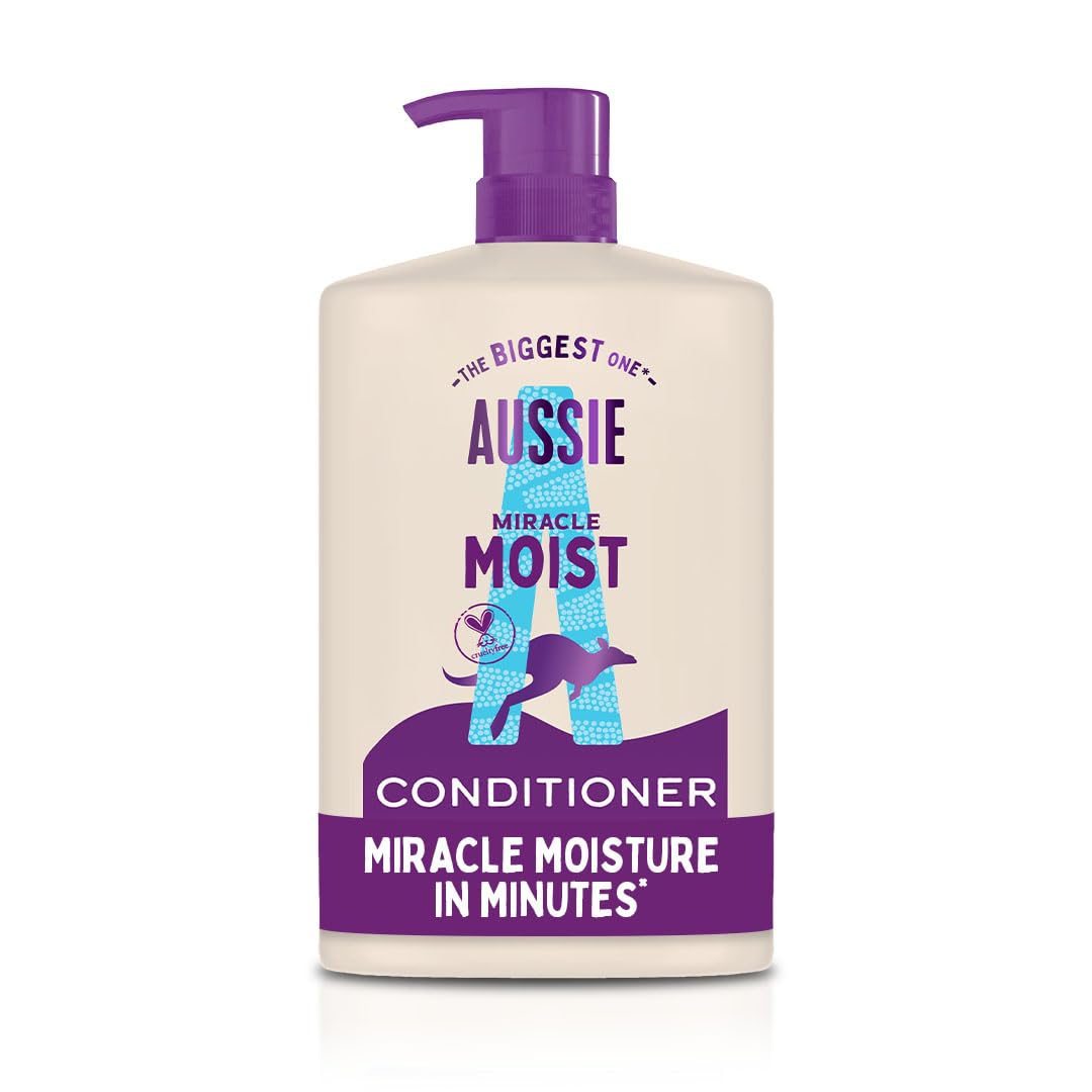 Aussie Miracle Moist Detangling Conditioner 1L XXL - Deep Hydration with Macadamia Nut Oil