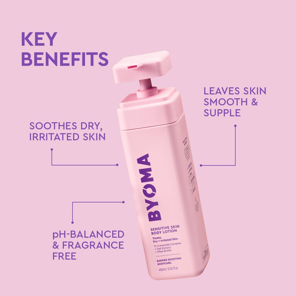 BYOMA Sensitive Body Lotion 400ml: Fragrance-Free Moisturiser with Oat Extract & Shea Butter 3