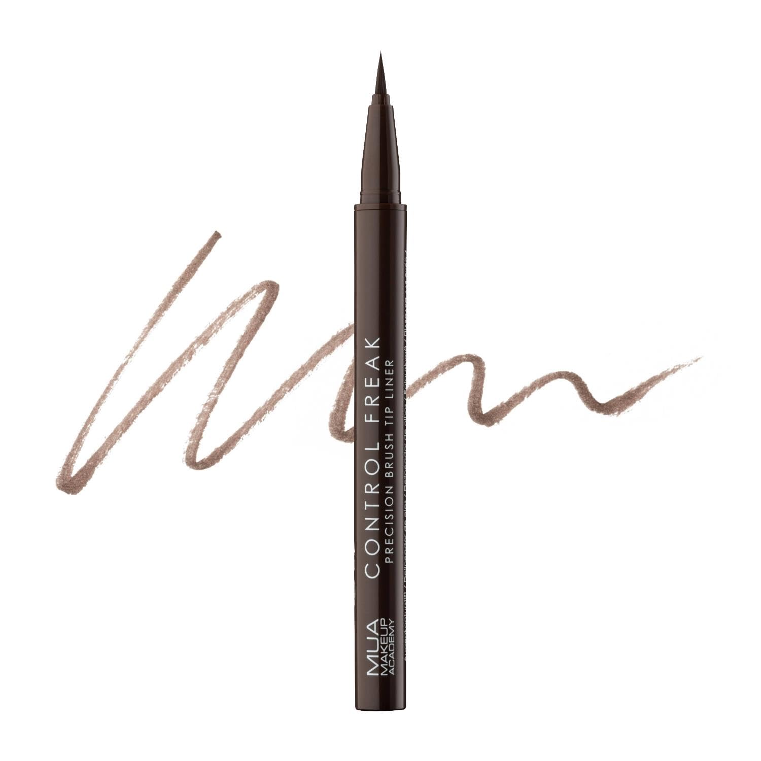 MUA Makeup Academy Control Freak Brush Tip Liquid Eyeliner Pen, Chocolate Brown - Vegan & Cruelty Free