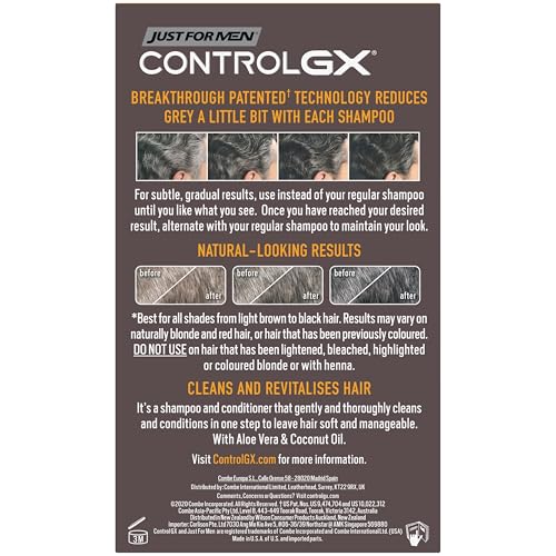 Just For Men Control GX 2-in-1 Shampoo and Conditioner for Gradual Grey Reduction