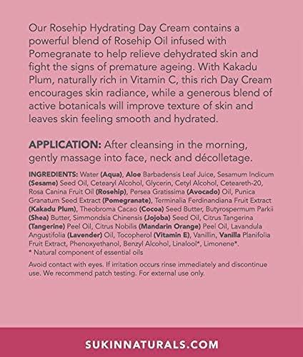 Sukin Hydrating Day Cream with Rosehip Oil and Pomegranate 120ml 7
