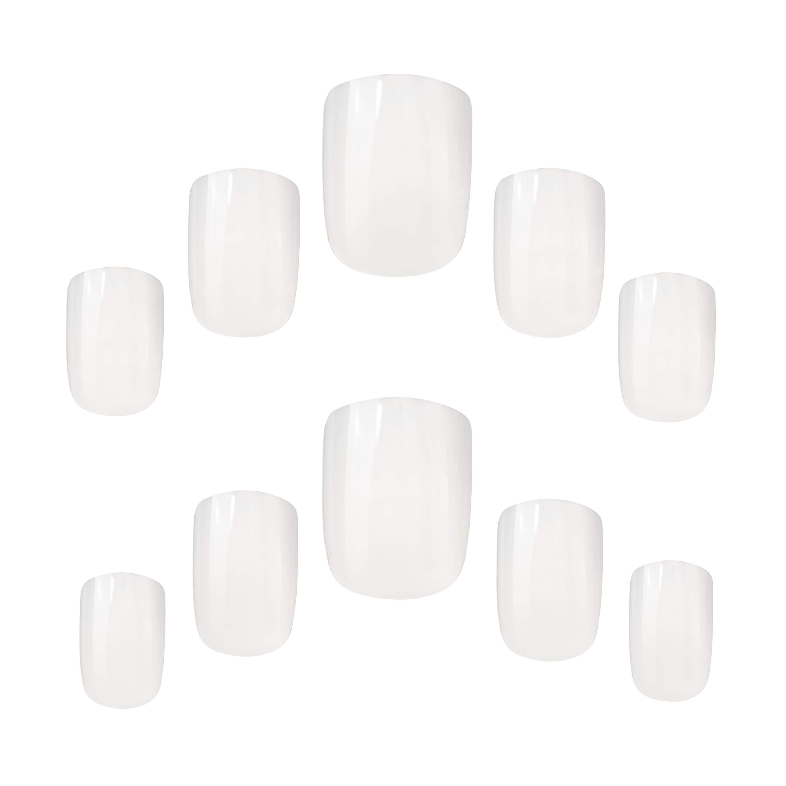 Elegant Touch Bare Nails - Square Shape French Manicure Press-On Nails