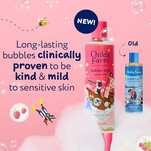 Childs Farm Raspberry Bubble Bath for Sensitive Skin | Gentle Cleansing & Hydration
