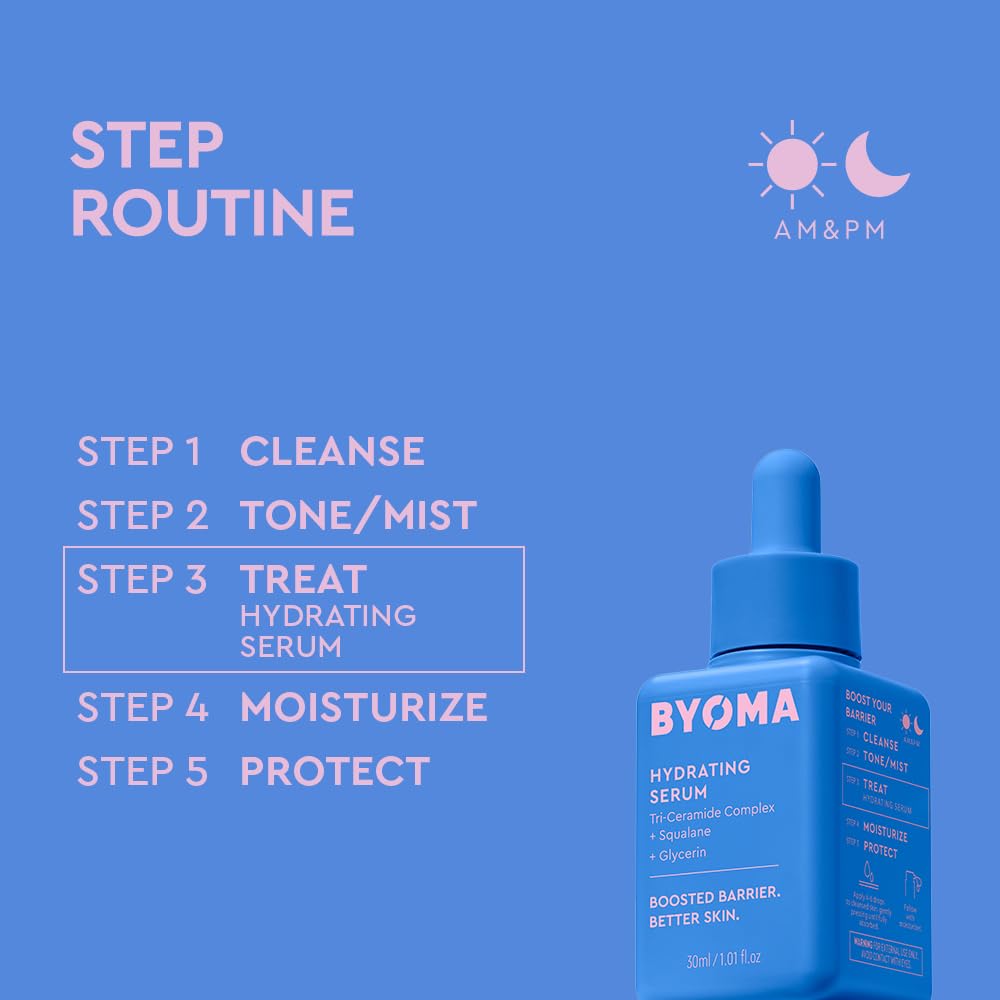 BYOMA Hydrating Serum (30ml) Moisturising Face Serum with Squalane and Cera 6