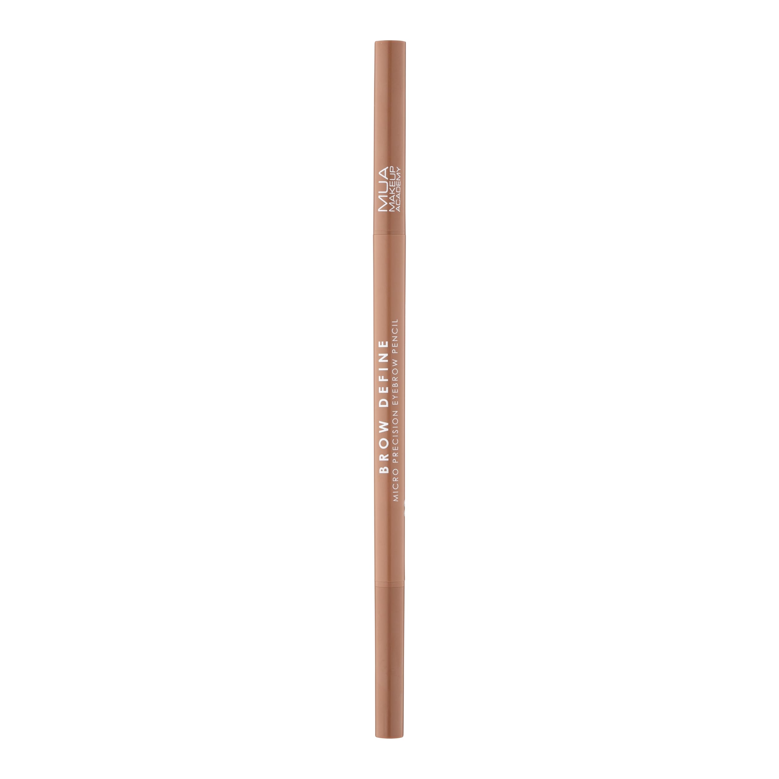 MUA Makeup Academy Brow Define Micro Eyebrow Pencil with Spoolie Brush, Light Brown, 0.05 g - Vegan & Cruelty Free