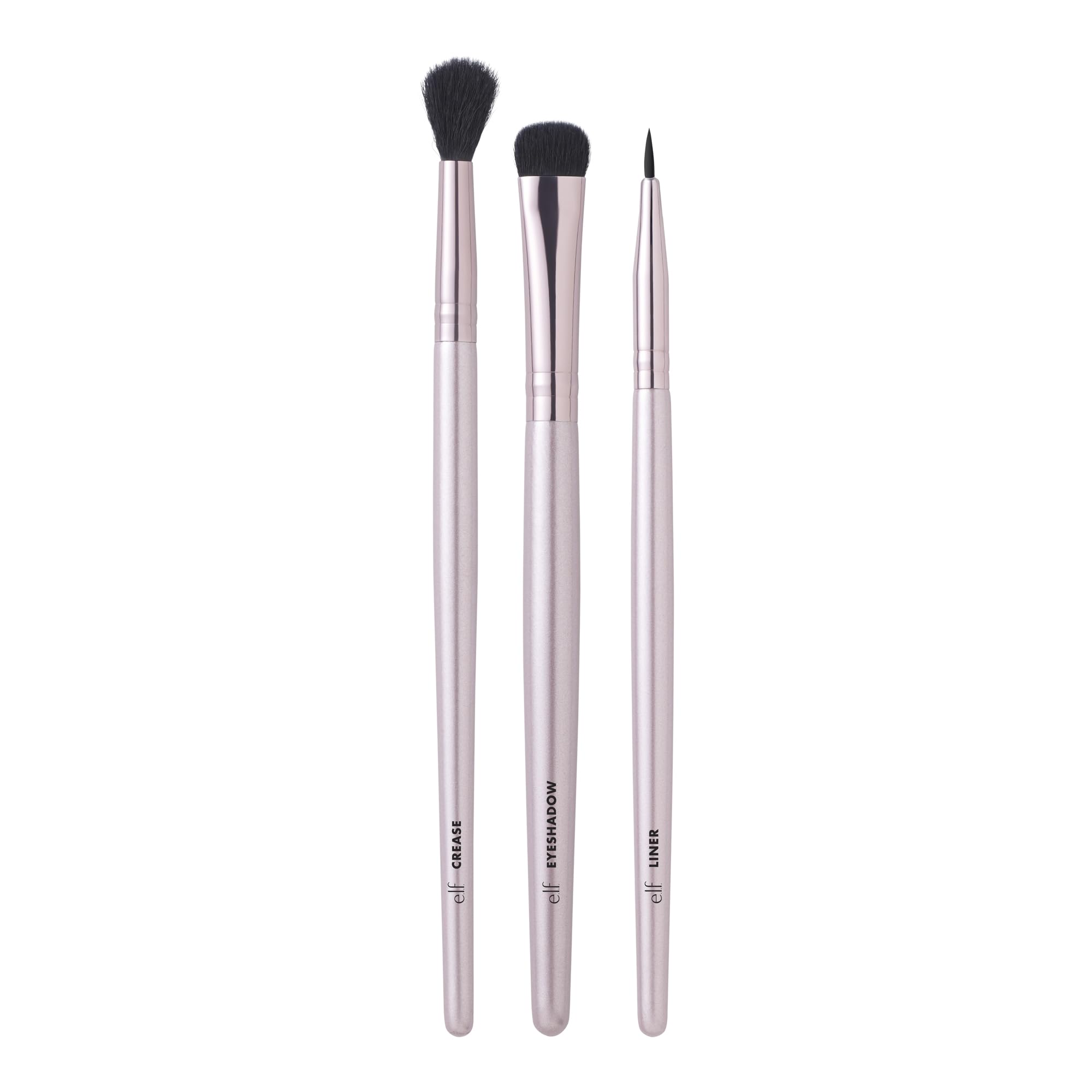 e.l.f. No Budge Brush Trio: 3-Piece Eyeshadow Set for Application and Blending 3
