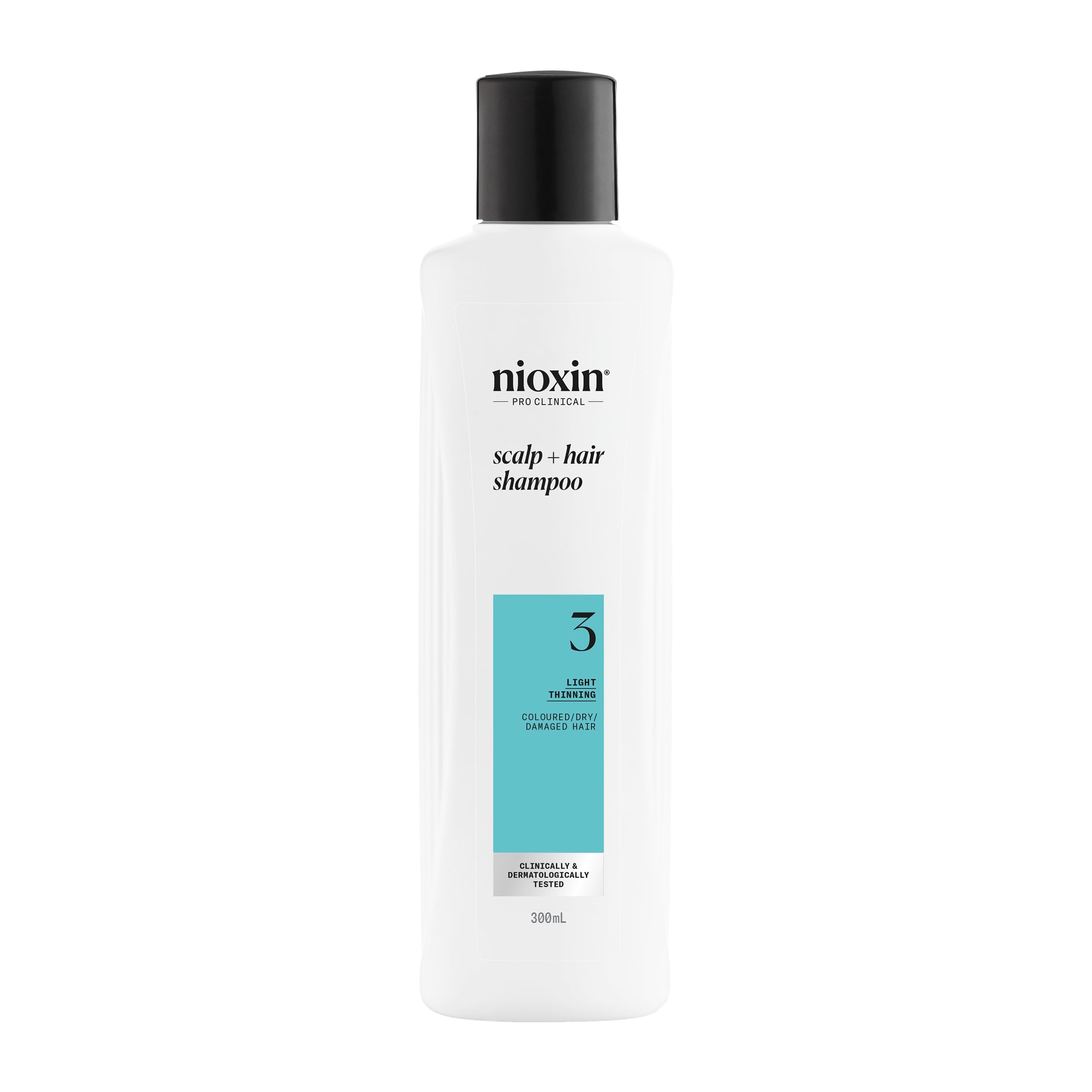 Nioxin System 3 Kopfhaut- und Haarshampoo – Verdickendes Shampoo für coloriertes, trockenes und geschädigtes Haar mit leichtem Haarausfall – mit Biotin und Niacinamid, 300 ml
