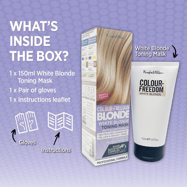 Knight & Wilson Colour-Freedom Blonde Anti-Yellow Toner Mask, Semi Permanent Conditioning Treatment 150ml 5