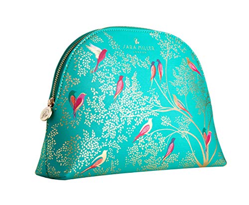 Sara Miller London Chelsea Large Cosmetic Bag - Exotic Birds Print, Green