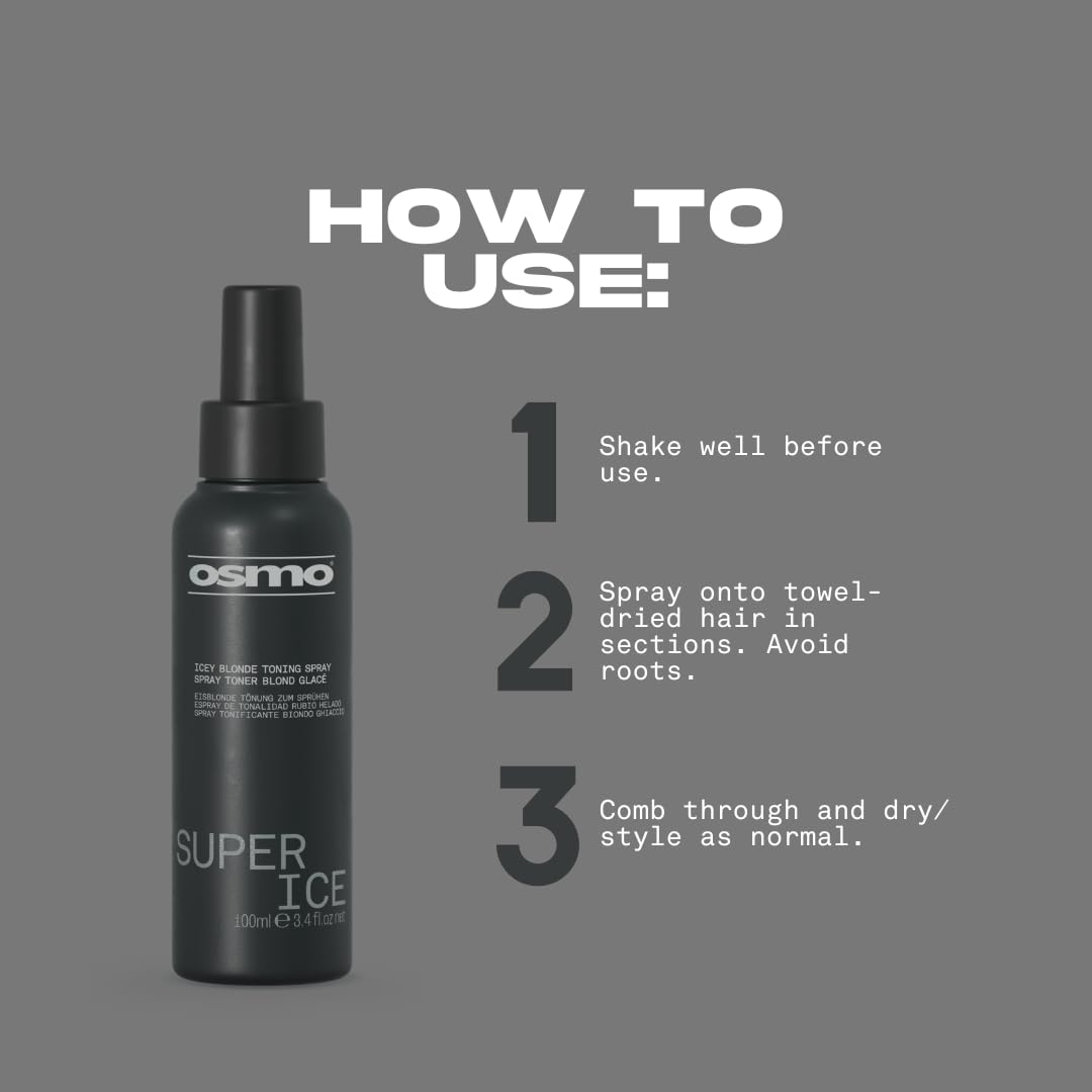 OSMO Super Ice Miracle Treatment Toning Spray | Black Leave-in for Blonde & Grey Hair 5