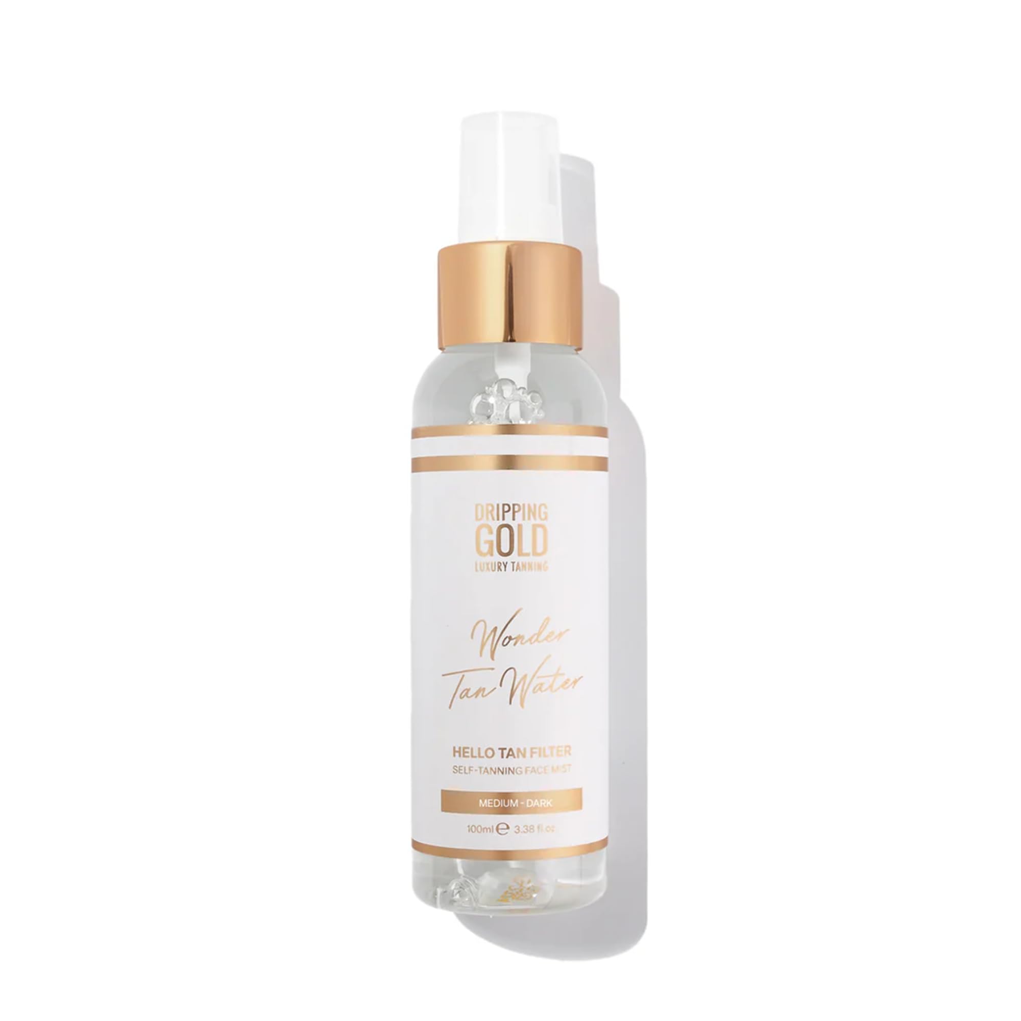 Dripping Gold Water Medium/Dark Self Tanning Mist 100ml for Radiant Olive Glow