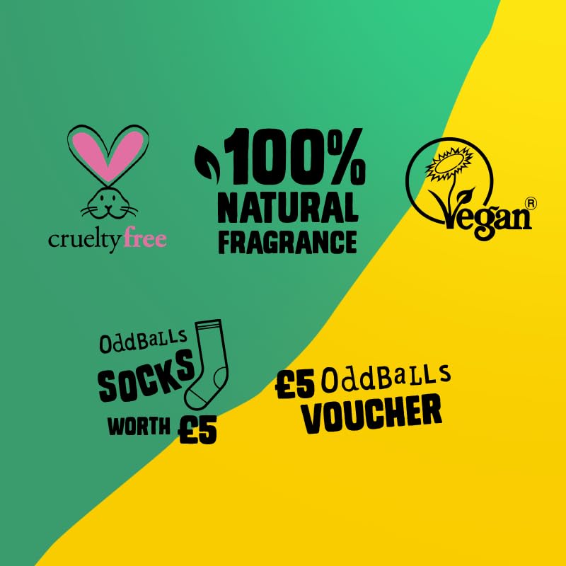 Original Source x Oddballs Geschenkset, Duschgel Minze &amp; Teebaum, Duschgel Zitrone &amp; Teebaum, Oddballs Socken, Geschenkidee für Männer, 100 % natürlicher Duft, vegan, tierversuchsfrei 5