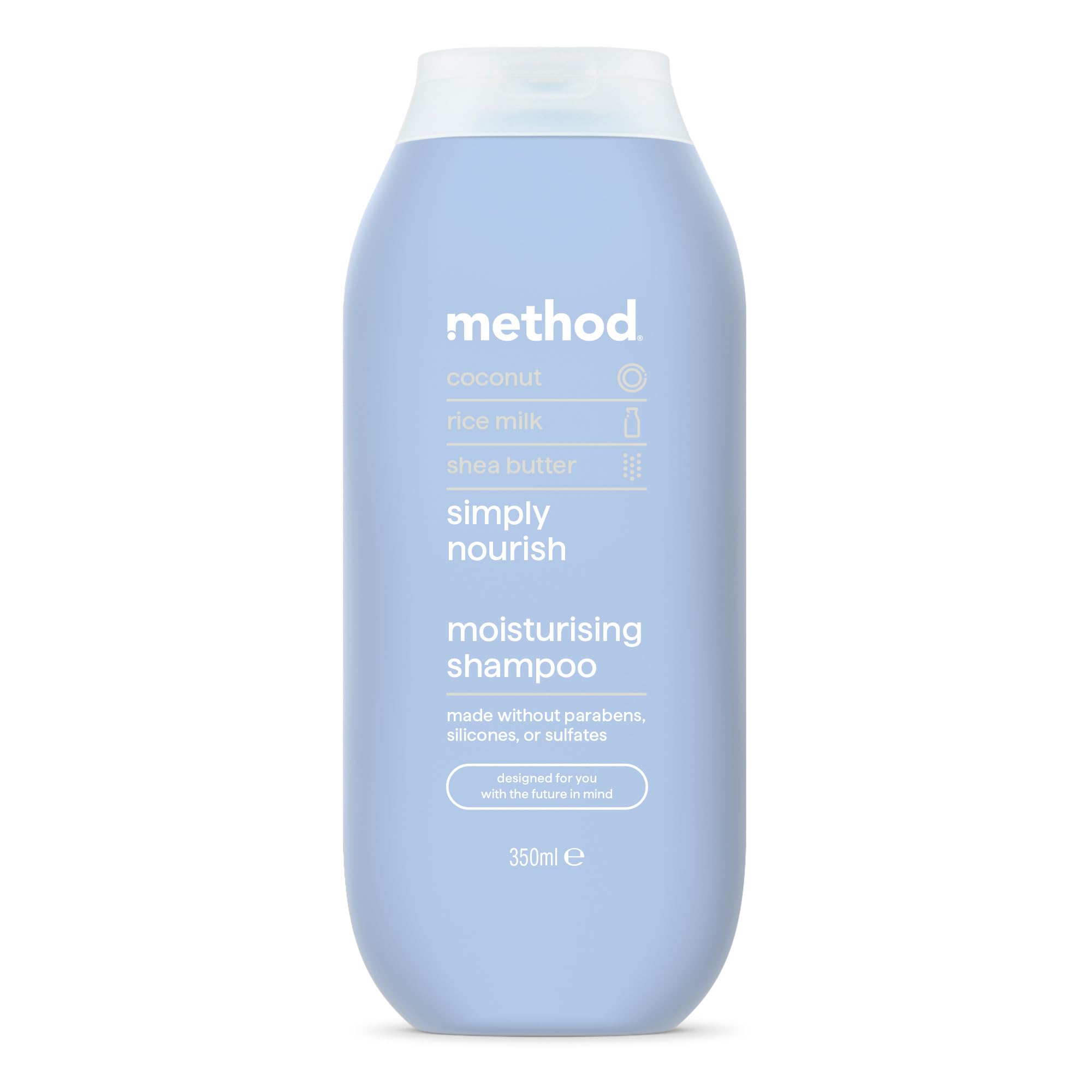 Method Feuchtigkeitsshampoo, Simply Nourish, Duftrichtung Kokosnuss, Reismilch &amp; Sheabutter, sulfatfrei, 350 ml 1