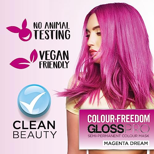 Knight & Wilson Colour-Freedom Gloss Pro Magenta Semi-Permanent Hair Colour 150ml with PurePlex 4