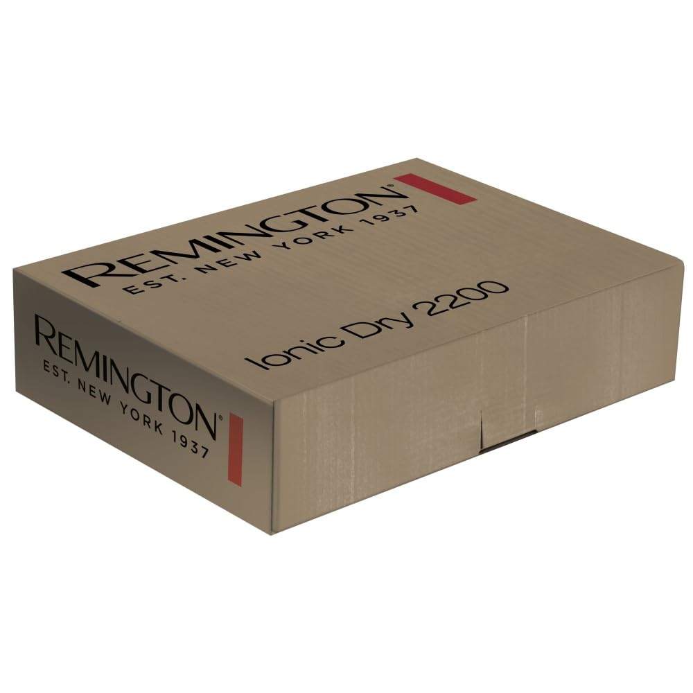 Remington Haartrockner Ionic (Ionen-Technologie für glattes und glänzendes Haar, 3 Heiz- und 2 Gebläsestufen sowie Kaltlufttaste, 2 Aufsätze: Diffusor und Konzentrator, 2200 W) D3199 7