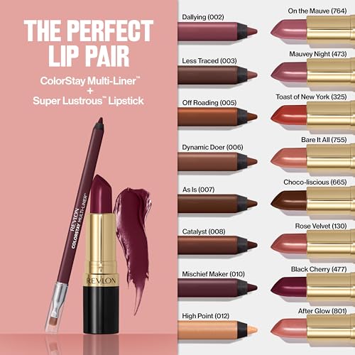 Revlon ColorStay Multi-Liner: Transfer-Proof Creamy Gel Pencil with Blending Brush for Lips, Eyes & Face 13