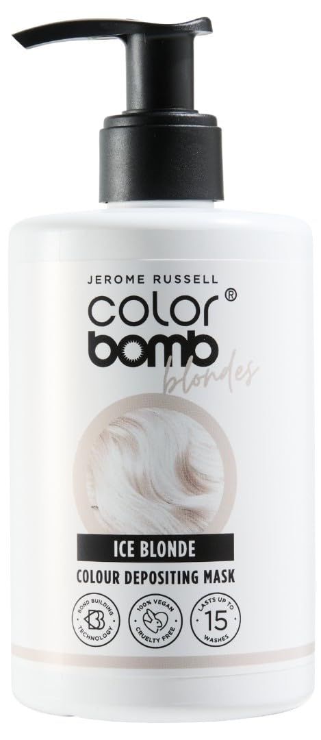 Jerome Russell Colour Bomb Blondes – Farbauffrischende Haarmaske für eisblondes Haar – Pflegende, semi-permanente Farb- und Glanzbehandlung – Vegan, tierversuchsfrei, 300 ml