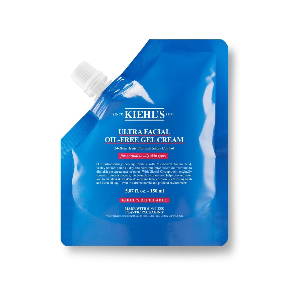 Kiehl's Ultra Facial Oil-Free Gel Cream Refill Pouch, 150Ml for Oily to Normal Skin