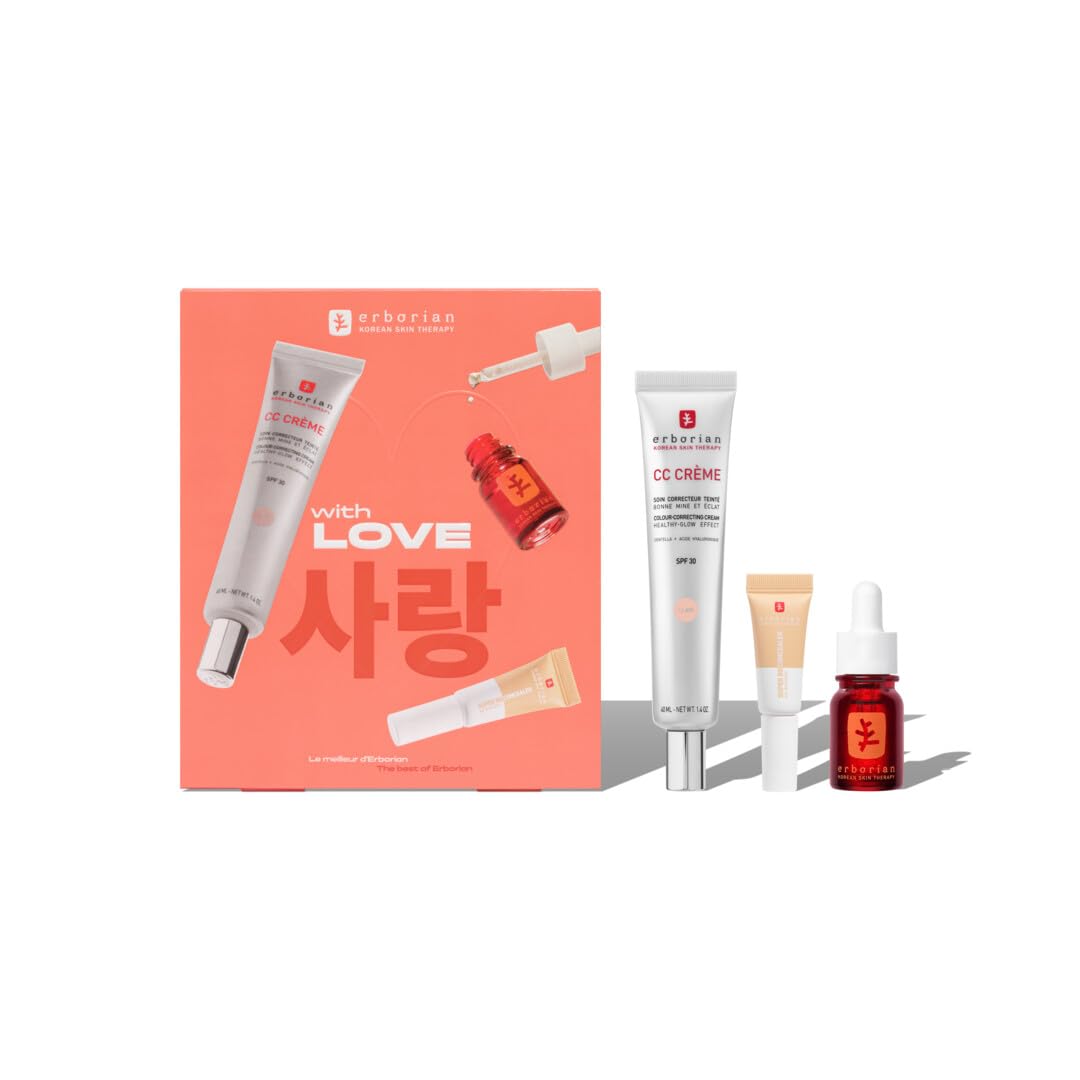 Erborian CC Routine & Skin Therapy Set: CC Cream Clair 40ml, Skin Therapy Oil 10ml, Super BB Concealer Nude 3ml
