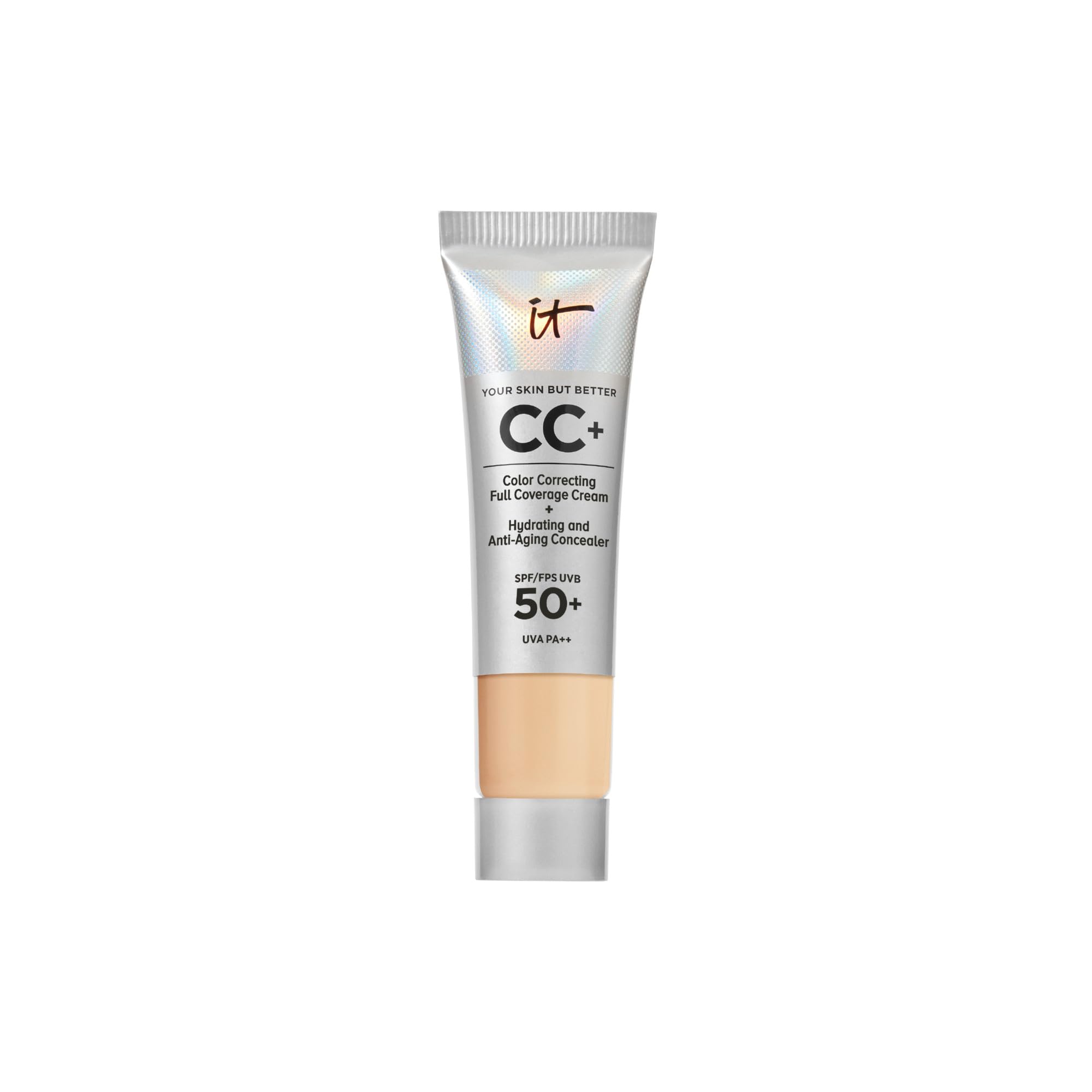IT Cosmetics CC+ Cream SPF 50+ Travel Size - Medium | Full-Coverage Foundation & Hydrating Skincare