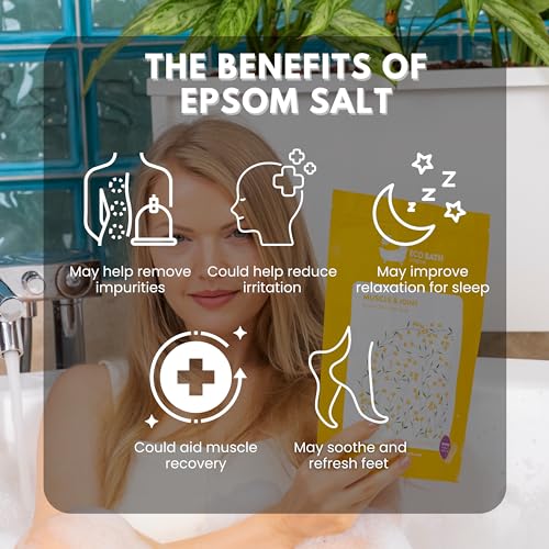 Eco Bath London Muscle & Joint Epsom Salt Bath Soak Pouch 1kg, Rich in Magnesium 4