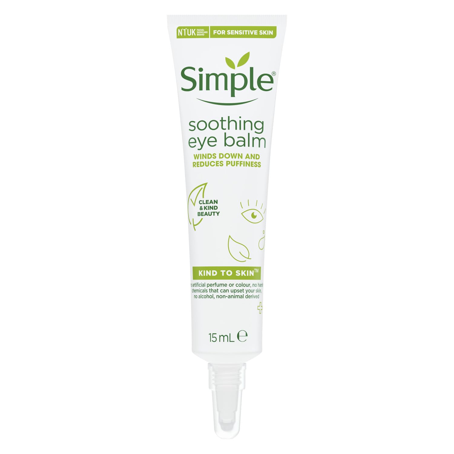Simple Soothing Eye Balm for Sensitive Skin - Reduces Puffiness (6 x 15 ml)