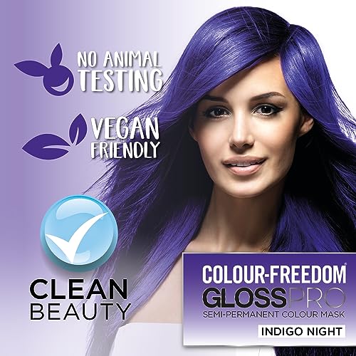 Knight & Wilson Colour Freedom Gloss Pro Indigo Semi-Permanent Hair Colour Mask 150ml with PurePlex
