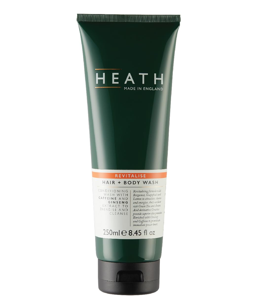 Heath Revitalise Hair and Body Wash 250 ml with Caffeine & Ginseng for Energising Cleanse