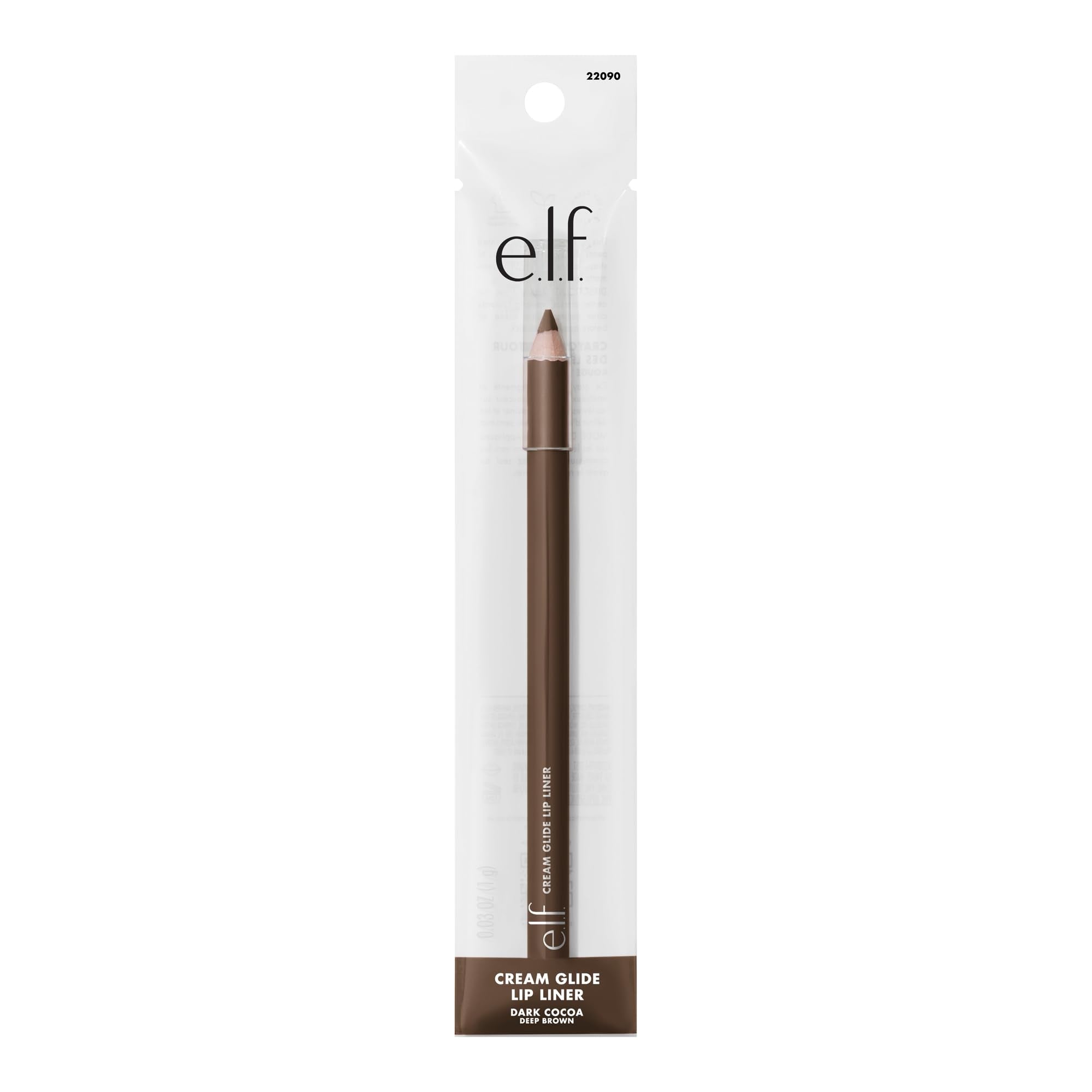 e.l.f. Cream Glide Lip Liner - Dark Cocoa | High Pigment Semi-Matte Finish 8