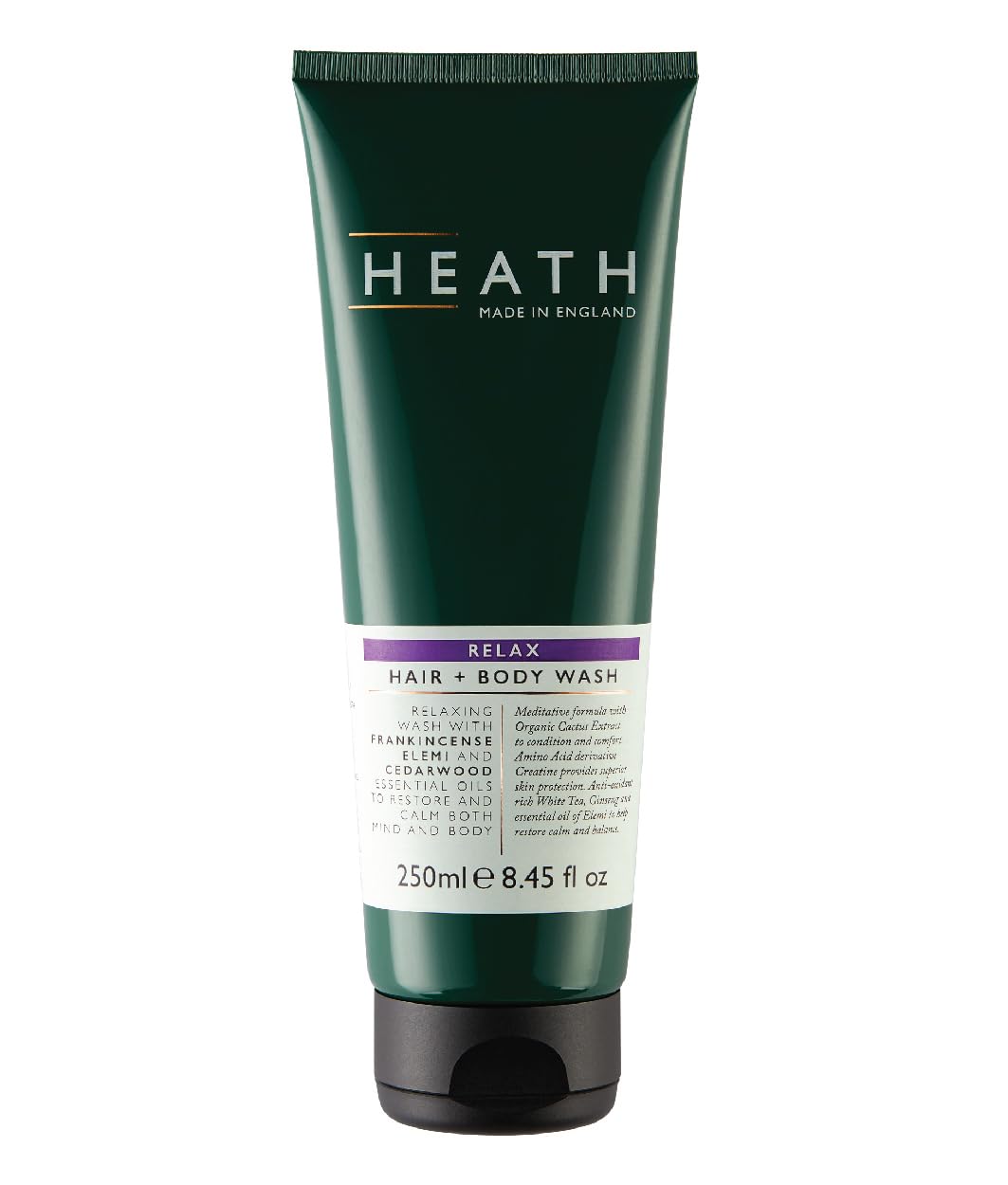 Heath Relax Hair and Body Wash with Frankincense, Elemi, and Cedarwood Essential Oils