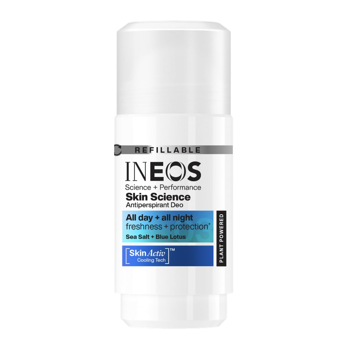 INEOS Skin Science 24H Antiperspirant Deodorant Roll On with SkinActiv Cooling Tech - Sea Salt + Blue Lotus