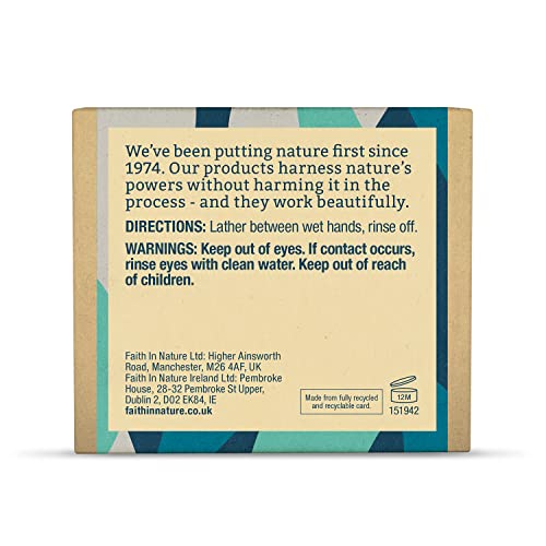 FAITH IN NATURE Fragrance Free Hand Soap Bar for Sensitive Skin, Vegan & Cruelty Free, 100g